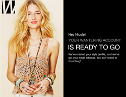 Blonde woman in a tan crochet tank top and layered necklaces against a black background with white text.