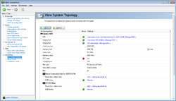 Screenshot of a software interface displaying system topology with hardware details like CPU, memory, and BIOS.