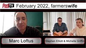 Video call split screen showing Marc Loftus on the left and Stephen Elliott and Michelle Griffin on the right.