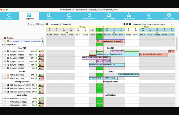 A digital dashboard showing a calendar schedule, project lists, and resource management tabs.