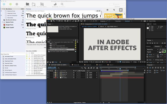 A video editing software interface showing a dark workspace with the text 'IN ADOBE AFTER EFFECTS'.