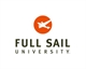 Full Sail University logo featuring an orange circle with a white silhouette of a plane and text below.