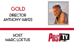 Graphic with text for director Anthony Hayes and host Marc Loftus, featuring a portrait of Hayes.