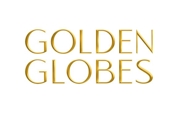 The words GOLDEN GLOBES in gold serif lettering on a white background.