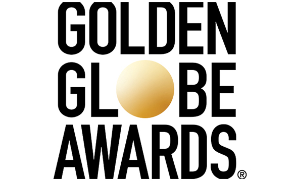 The Golden Globe Awards logo in black text with a gold sphere in the center.