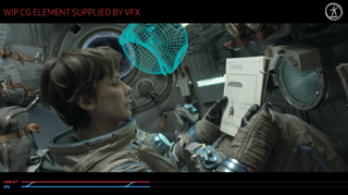 An astronaut in a space suit looks at a technical manual inside a spacecraft with a blue holographic sphere.