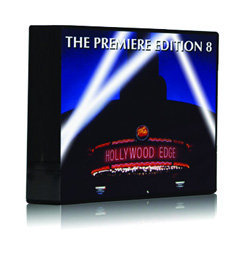 A black box set featuring a dark silhouette against a blue sky with bright white spotlights and red text.