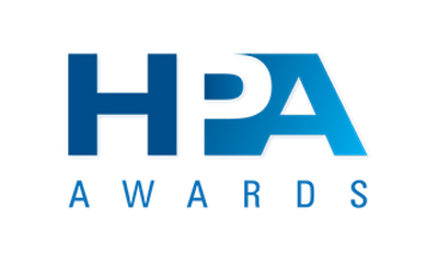 Blue HPA Awards logo with large letters and smaller text below.