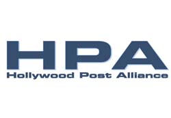 HPA logo with Hollywood Post Alliance text below in dark blue.