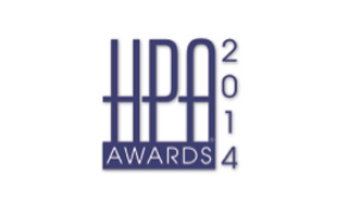 Purple HPA Awards 2014 logo with large letters and vertical year text.