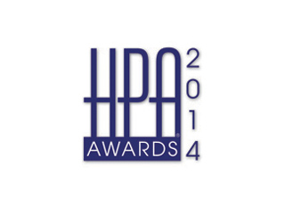 Blue HPA Awards 2014 logo on a white background.