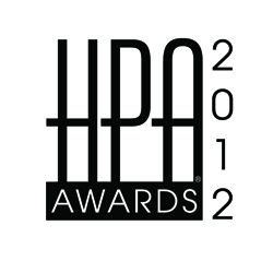 Black text logo reading HPA AWARDS with the year 2012 vertically aligned on the right.