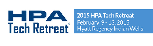 Logo for HPA Tech Retreat and event details for February 9-13, 2015, at Hyatt Regency Indian Wells.