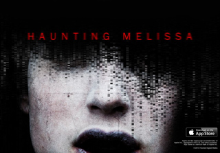 A close-up of a person's face dissolving into digital data fragments against a black background.