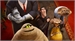 A collage featuring a person in a suit, a smiling man, and several whimsical animated creatures.