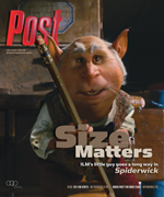 A creature with pointed ears and a furry face holds a pencil. Text reads "Size Matters".