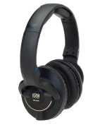 Black over-ear headphones with a thick headband and padded ear cups against a white background.