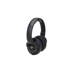Black over-ear headphones with a thick headband and circular ear cups against a white background.