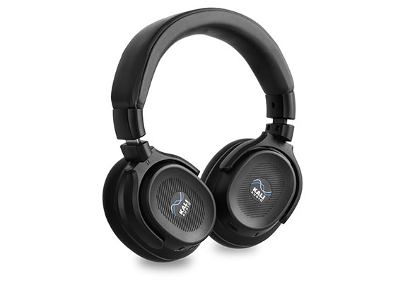 Black over-ear Kali Audio headphones against a white background.