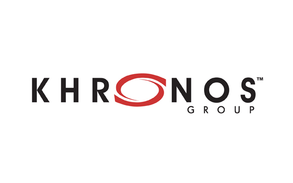 Khronos Group logo with a red stylized oval replacing the letter O.