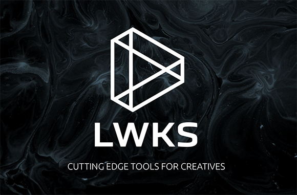 White LWKS logo and text on a dark, swirling marble background.