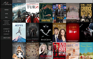 A grid of various film and television posters displayed on a website interface.