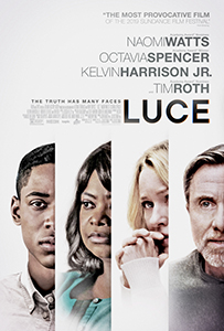 Four vertical portraits of actors Naomi Watts, Octavia Spencer, Kelvin Harrison Jr., and Tim Roth.