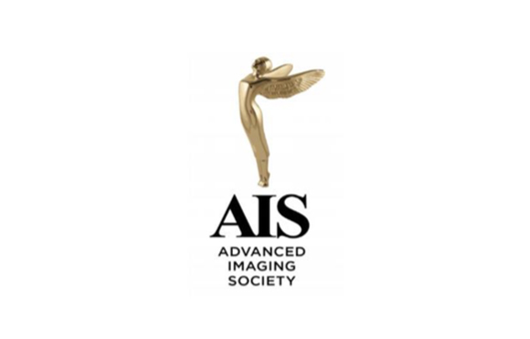 Gold winged figure statue above the text AIS Advanced Imaging Society on a white background.
