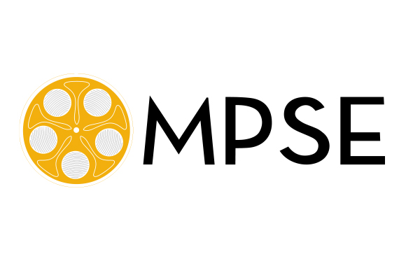 Yellow film reel icon next to the black letters MPSE on a white background.