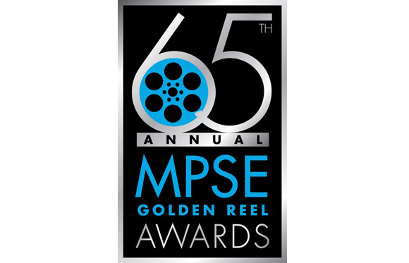 Logo for the 65th Annual MPE Golden Reel Awards on a black background.