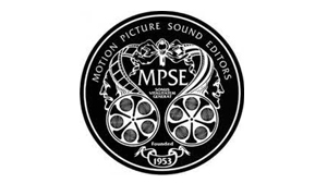 Circular black and white logo for Motion Picture Sound Editors with film reels and MPSE text.