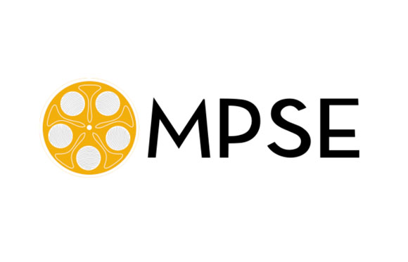 Yellow film reel icon next to the black text MPSE on a white background.