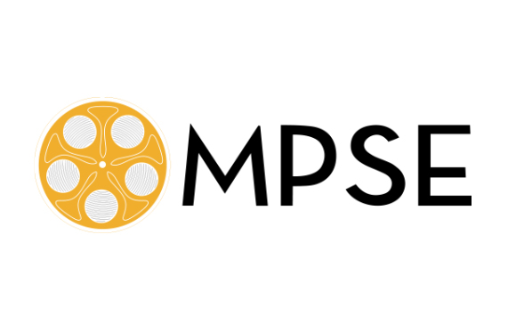 Yellow film reel icon next to the black text MPSE on a white background.
