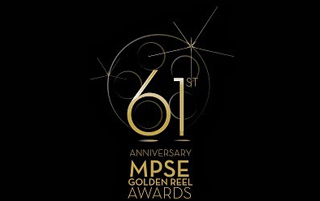 Gold logo for the 61st Anniversary MPSE Golden Reel Awards on a black background.