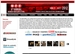 A website interface featuring a red banner, navigation menu, article text, and a row of small thumbnail images.