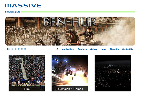 Massive website showing a Ben-Hur banner and categories for Film, Television, and Games.