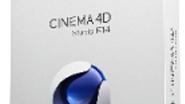 White software box for Cinema 4D Mini FX4 featuring a blue and white abstract sphere.