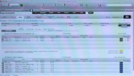 A software interface displaying data tables for aviation equipment management.