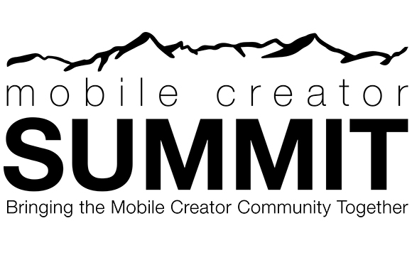 Black logo featuring a mountain silhouette above the text Mobile Creator SUMMIT and a tagline.