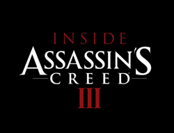 The text 'INSIDE ASSASSIN'S CREED III' in white and red serif font on a black background.