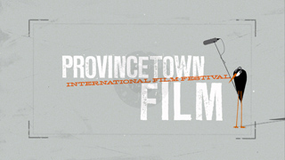 Logo for Provincetown International Film Festival featuring a bird holding a boom microphone.
