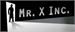 Silhouette of a man in a hat standing in a doorway next to the text MR. X INC. on a dark background.
