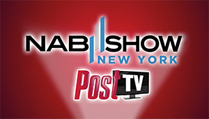NAB Show New York logo above a Post TV logo on a red background.