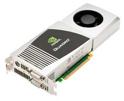 An NVIDIA Quadro professional graphics card with a silver shroud and a single cooling fan.