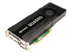 An NVIDIA Quadro professional graphics card with a black shroud and single cooling fan.