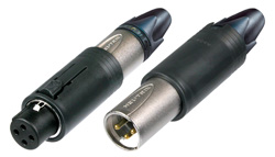 A male and female XLR connector side by side on a white background.