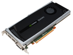 An NVIDIA Quadro professional graphics card shown at an angle against a white background.