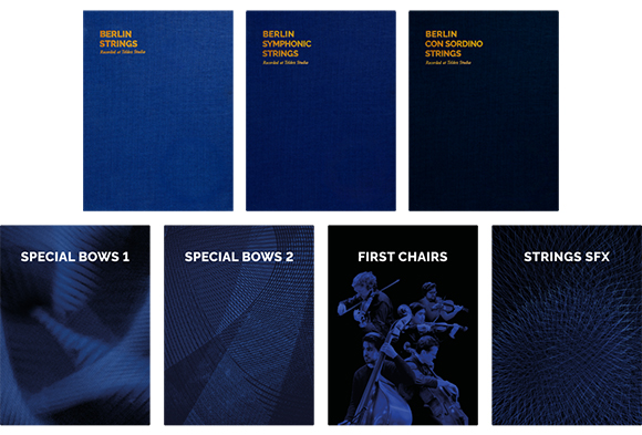 Six rectangular covers in shades of blue and black with various text and abstract patterns.