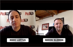Split-screen video call featuring Marc Loftus on the left and Aaron Sloman on the right.