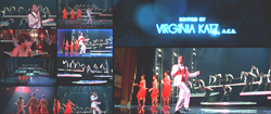 Collage of musical performance clips and a blue title card reading 'EDITED BY VIRGINIA KATZ, A.C.S.'